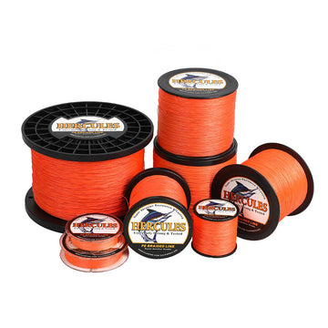 1000M 1094Yds Orange 10lb-300lb HERCULES PE Braided Fishing Line 8 Strands HERCULES